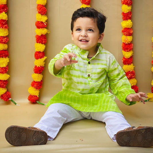 DREAMY GREEN TIE-DYE KURTA